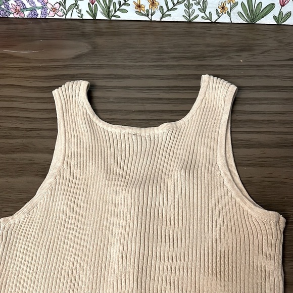 MOON & MADISON CREAM RIBBED TANK XL - Picture 6 of 11